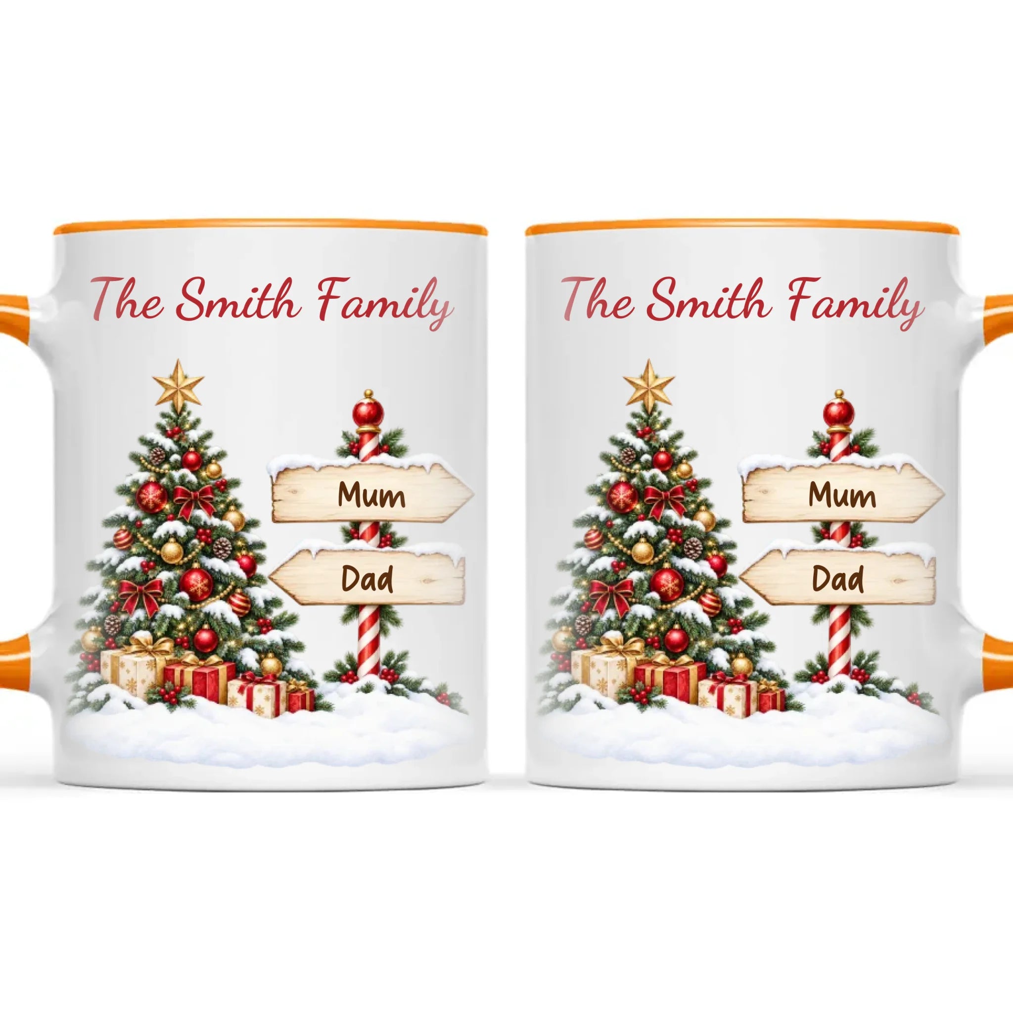 Personalised Christmas Tree Family Signpost Mug, view 12