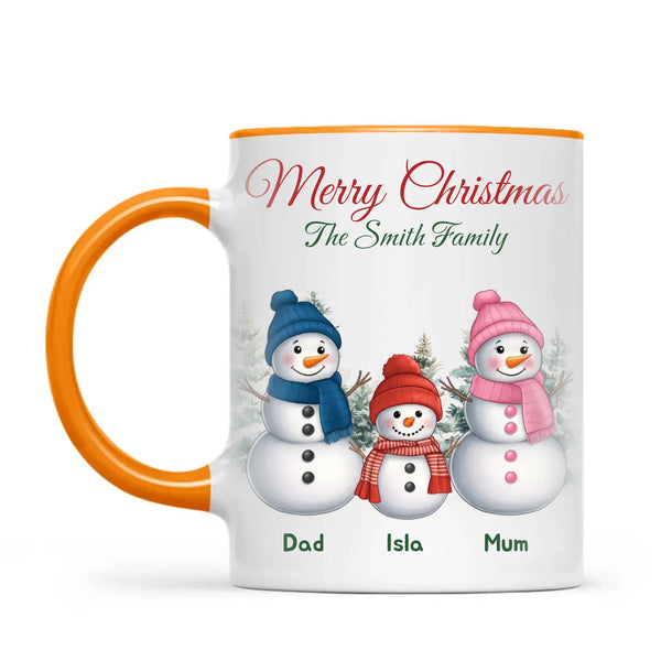 Personalised Snowman Family Christmas Mug, view 10