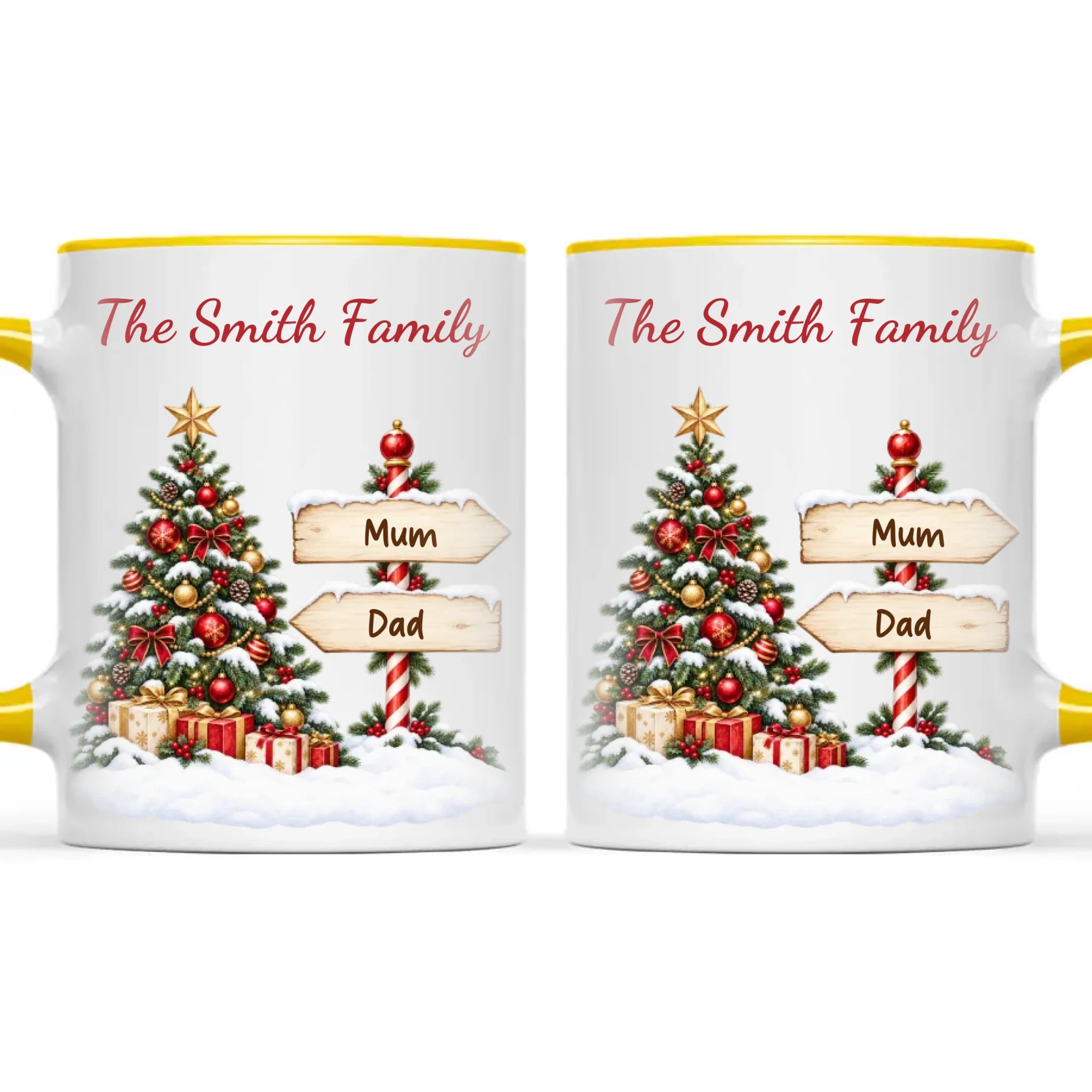 Personalised Christmas Tree Family Signpost Mug, view 18