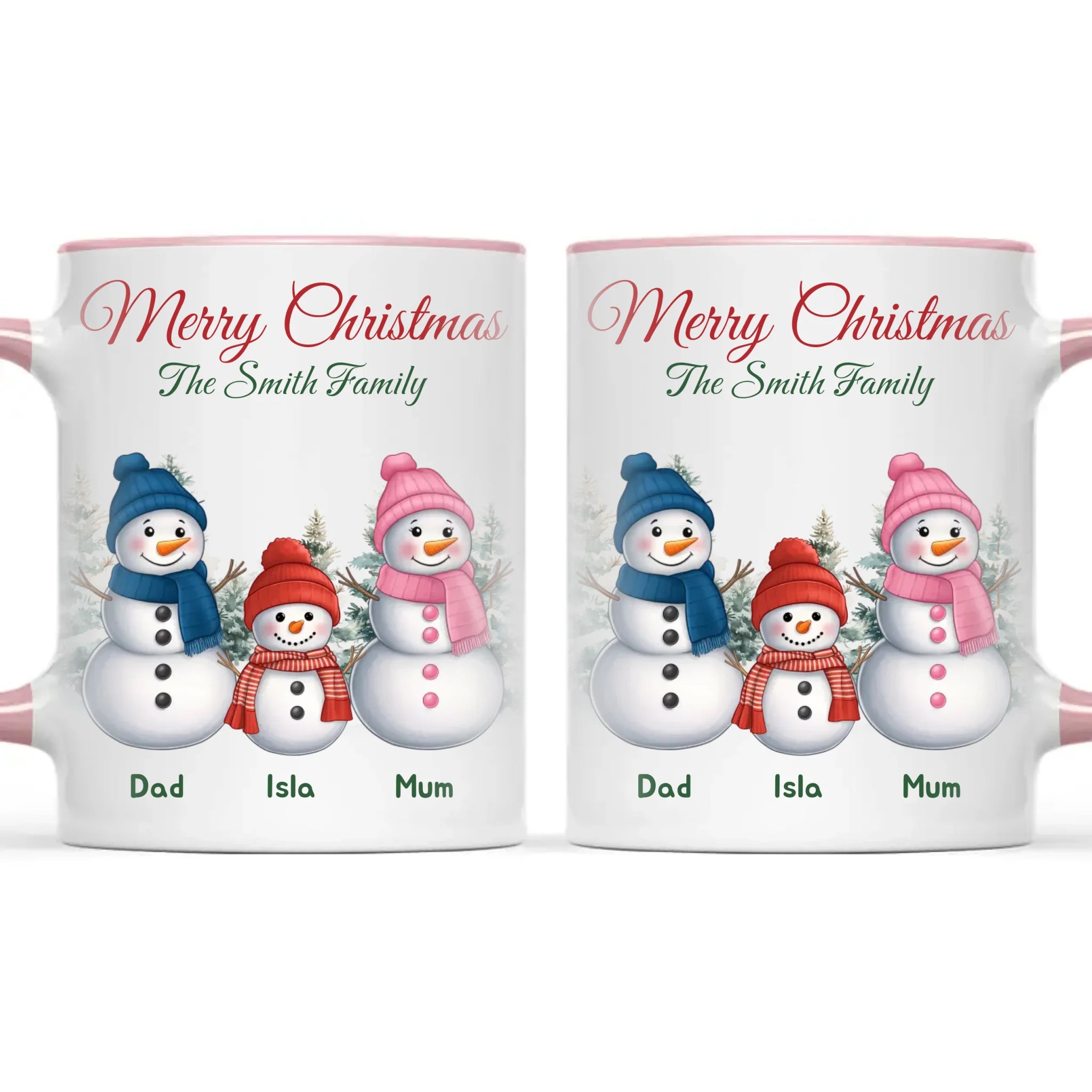 Personalised Snowman Family Christmas Mug, view 15