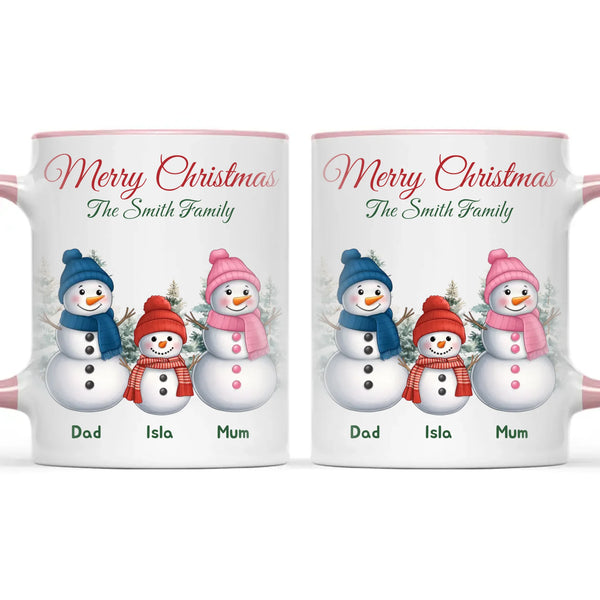 Personalised Snowman Family Christmas Mug, view 15