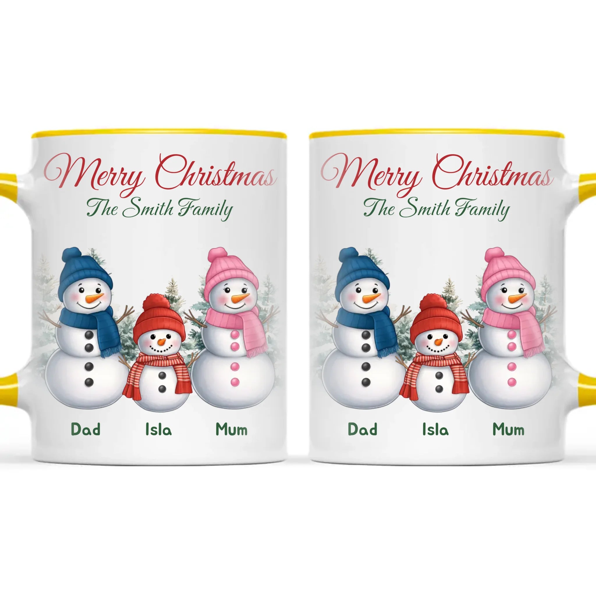 Personalised Snowman Family Christmas Mug, view 18
