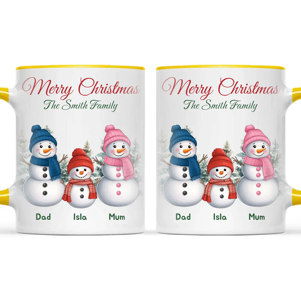Personalised Snowman Family Christmas Mug, view 18