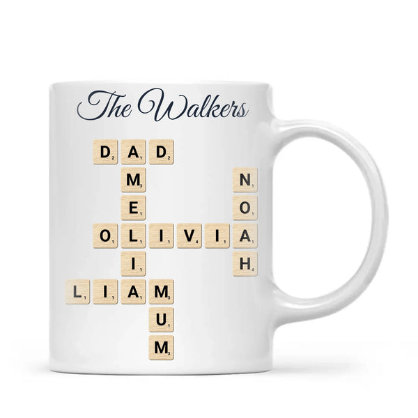 Personalised Family Names Crossword Mug, view 2