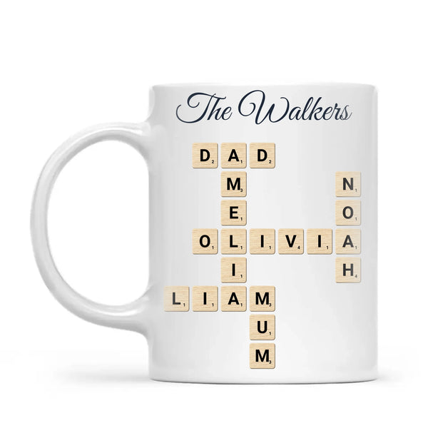 Personalised Family Names Crossword Mug