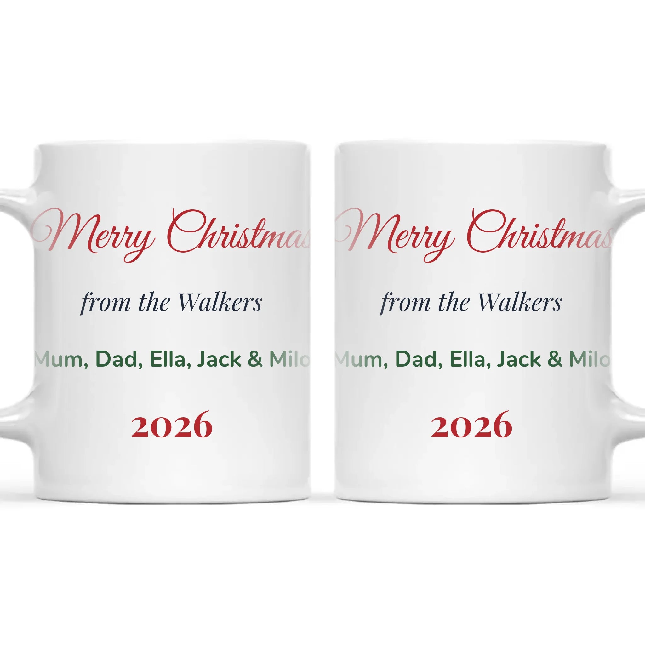 Personalised Christmas Family Names Mug, view 3