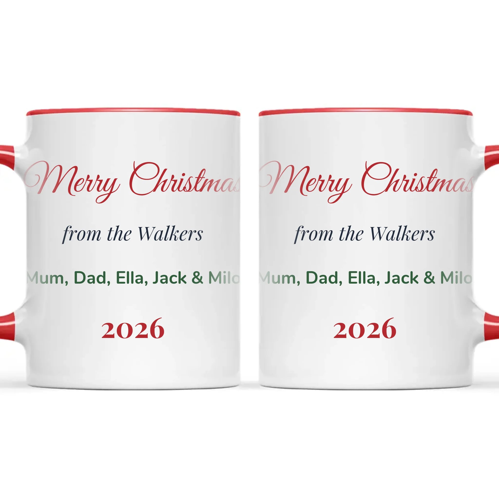 Personalised Christmas Family Names Mug, view 6