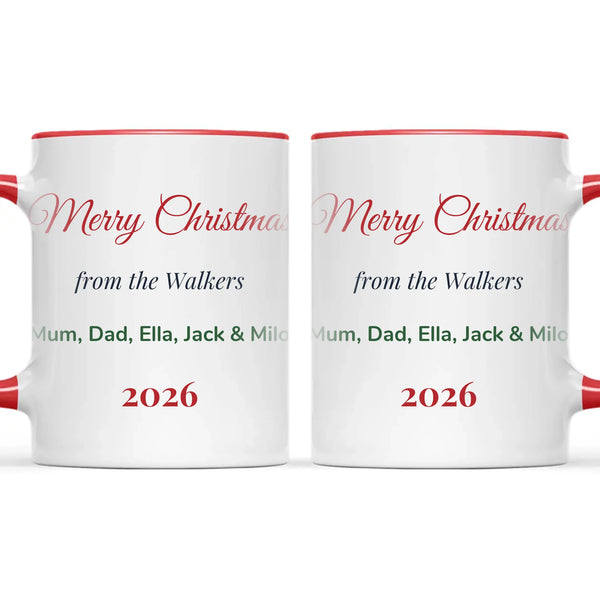 Personalised Christmas Family Names Mug, view 6