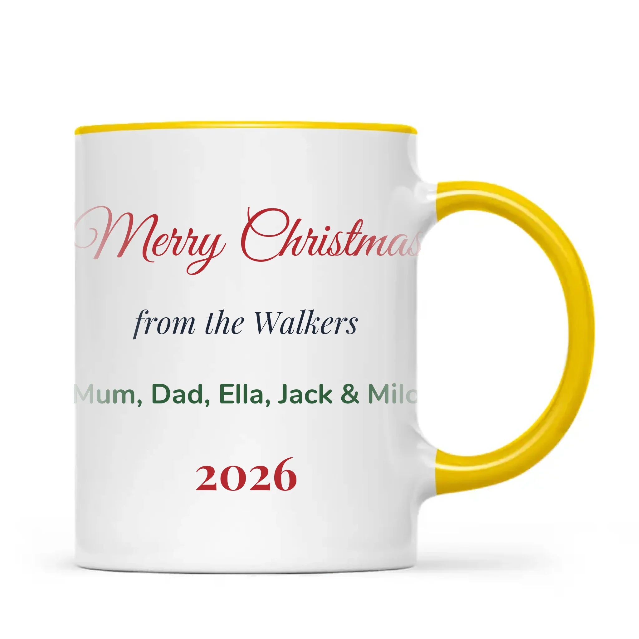 Personalised Christmas Family Names Mug, view 17