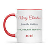Personalised Christmas Family Names Mug, view 4