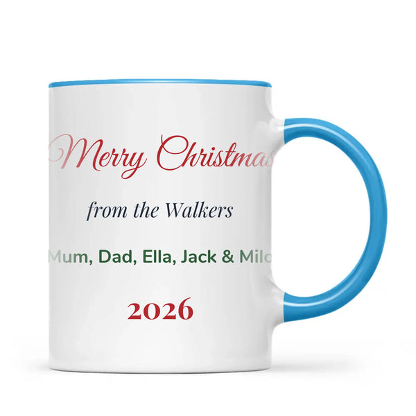 Personalised Christmas Family Names Mug, view 8