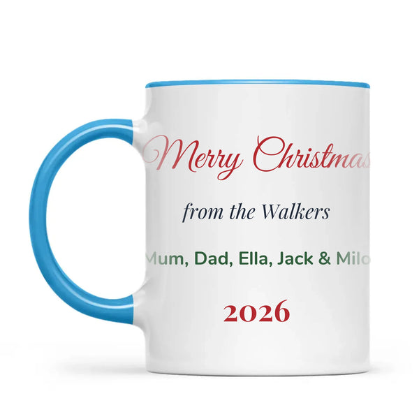 Personalised Christmas Family Names Mug, view 7