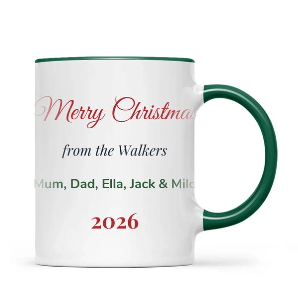 Personalised Christmas Family Names Mug, view 20