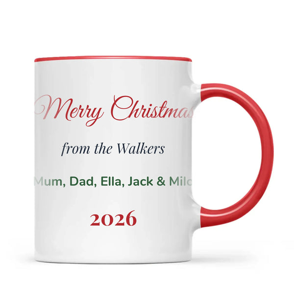Personalised Christmas Family Names Mug, view 5