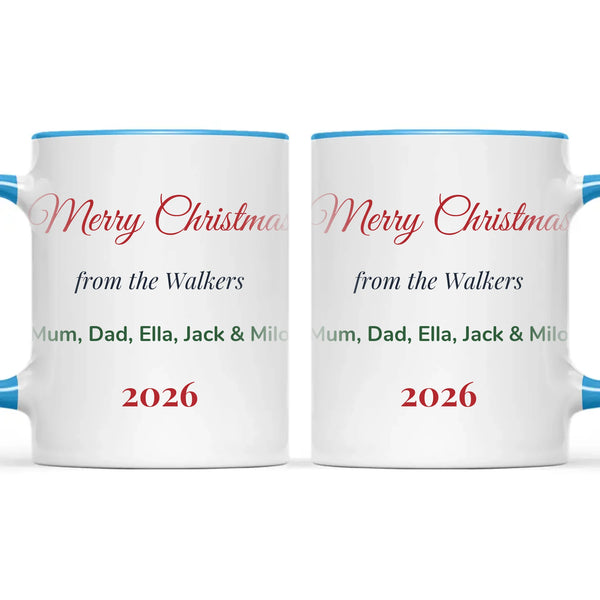 Personalised Christmas Family Names Mug, view 9
