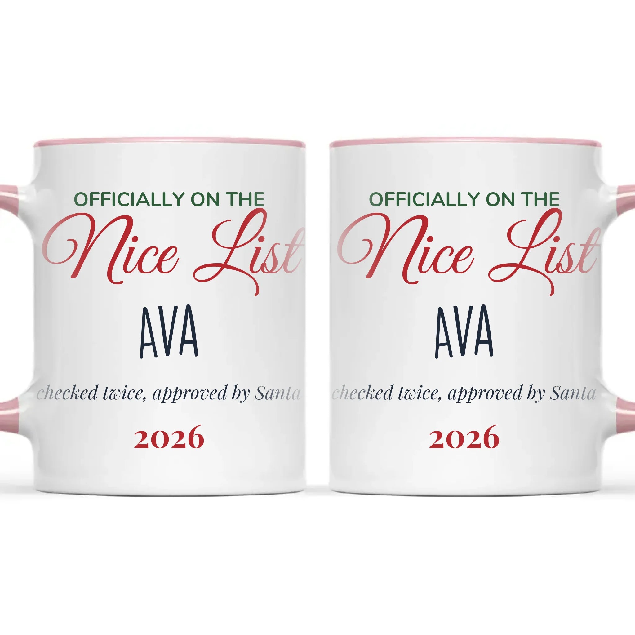 Personalised Nice List Christmas Mug, view 15