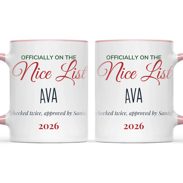 Personalised Nice List Christmas Mug, view 15