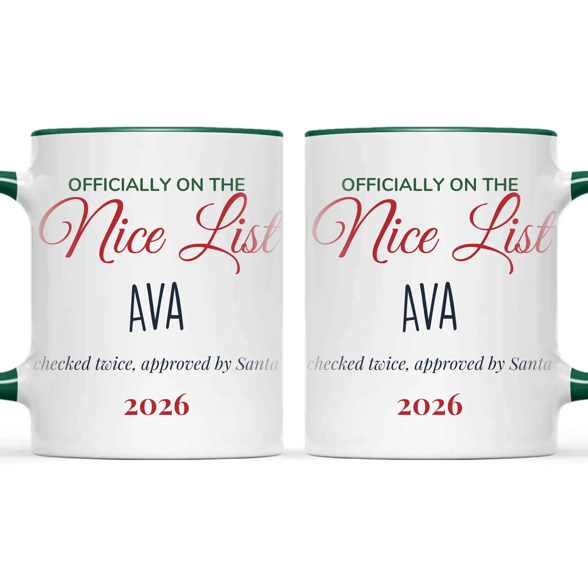 Personalised Nice List Christmas Mug, view 21