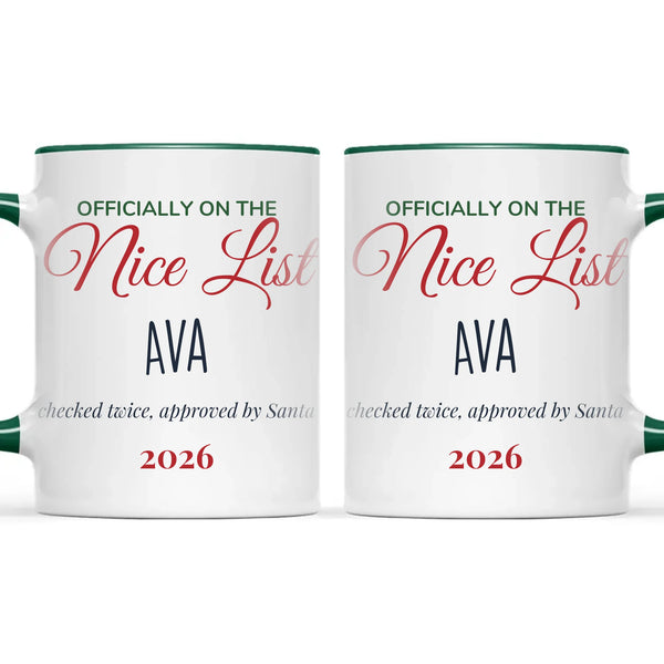 Personalised Nice List Christmas Mug, view 21