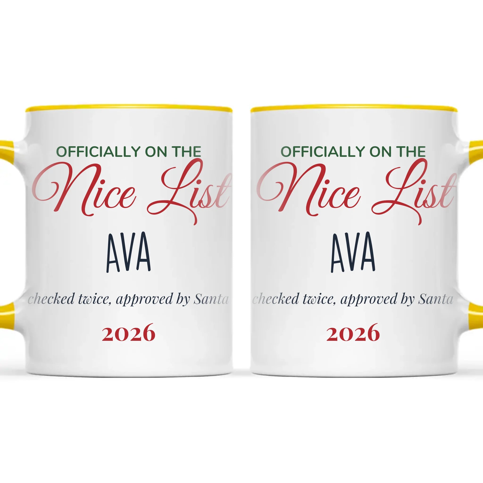 Personalised Nice List Christmas Mug, view 18