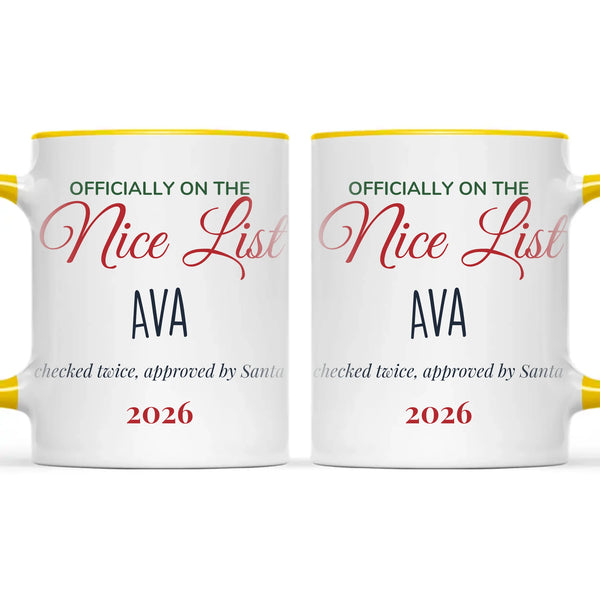 Personalised Nice List Christmas Mug, view 18