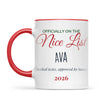 Personalised Nice List Christmas Mug, view 4
