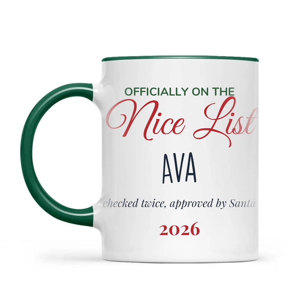 Personalised Nice List Christmas Mug, view 19