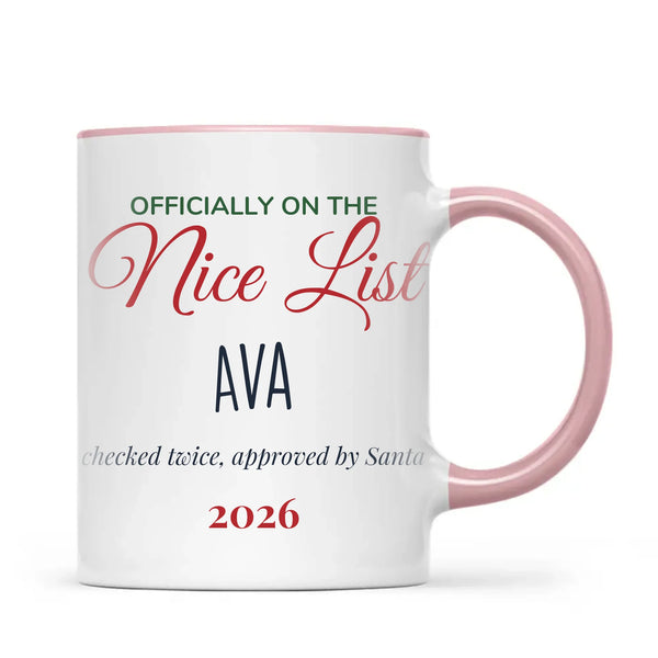 Personalised Nice List Christmas Mug, view 14