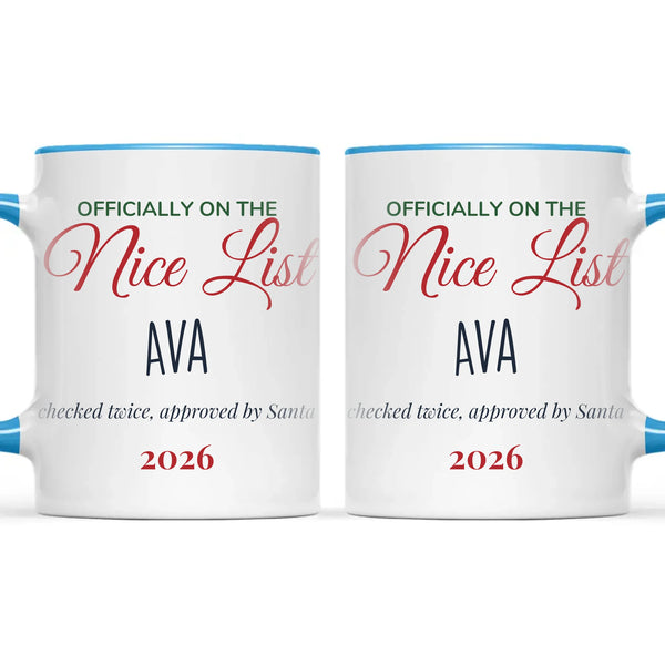 Personalised Nice List Christmas Mug, view 9