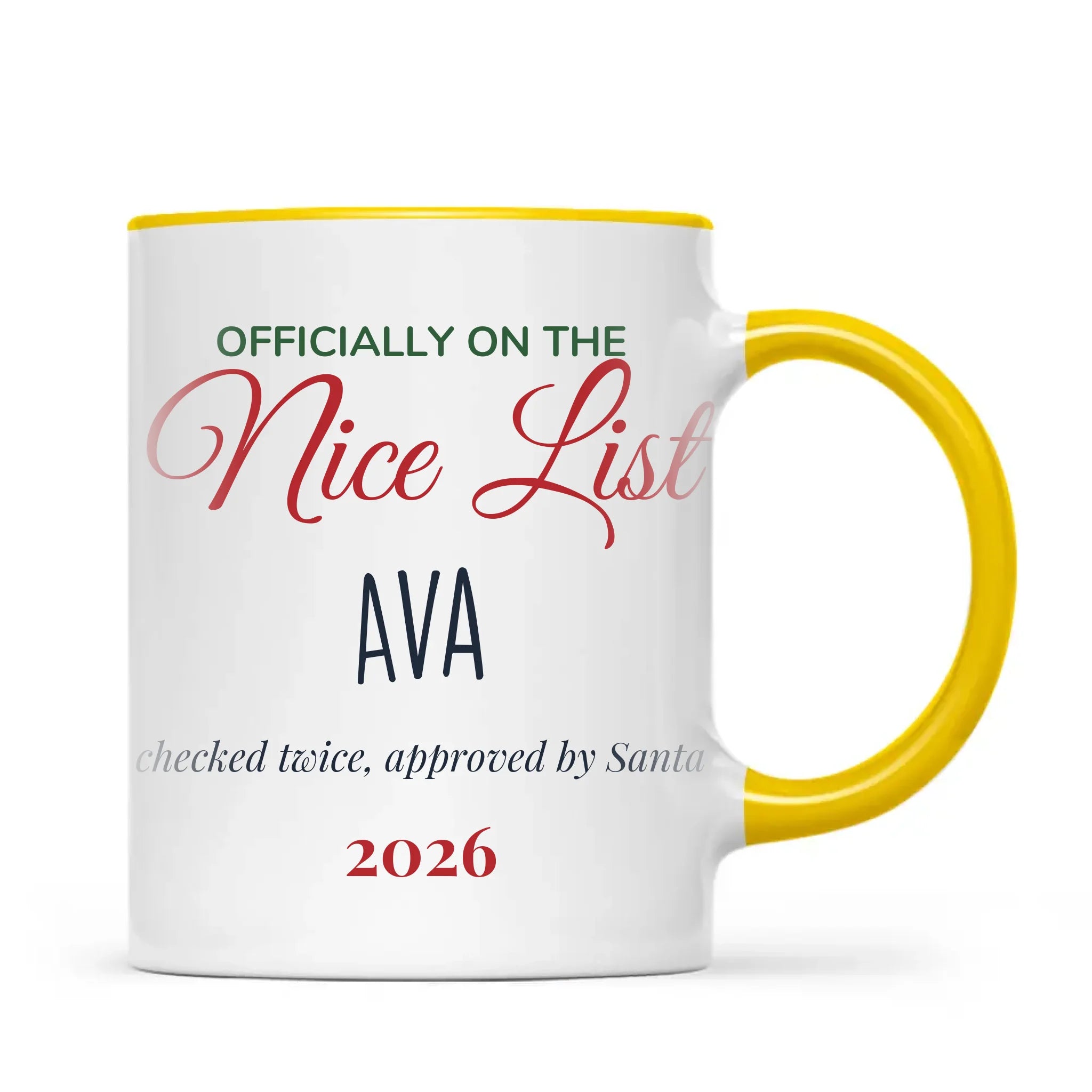 Personalised Nice List Christmas Mug, view 17
