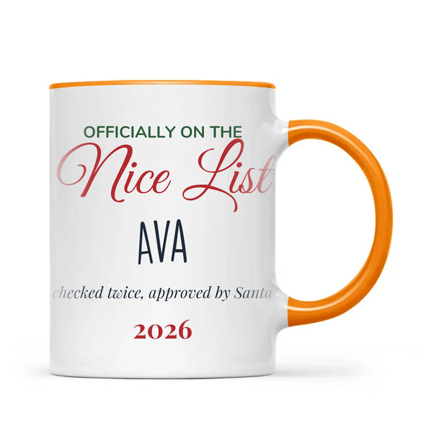 Personalised Nice List Christmas Mug, view 11
