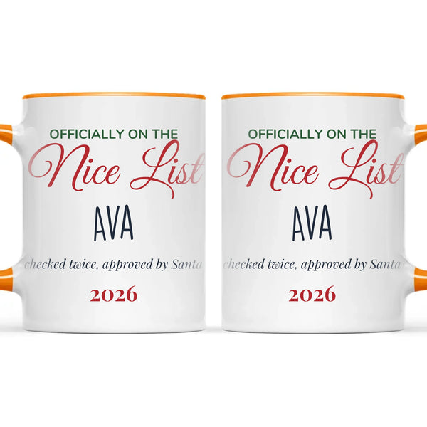 Personalised Nice List Christmas Mug, view 12