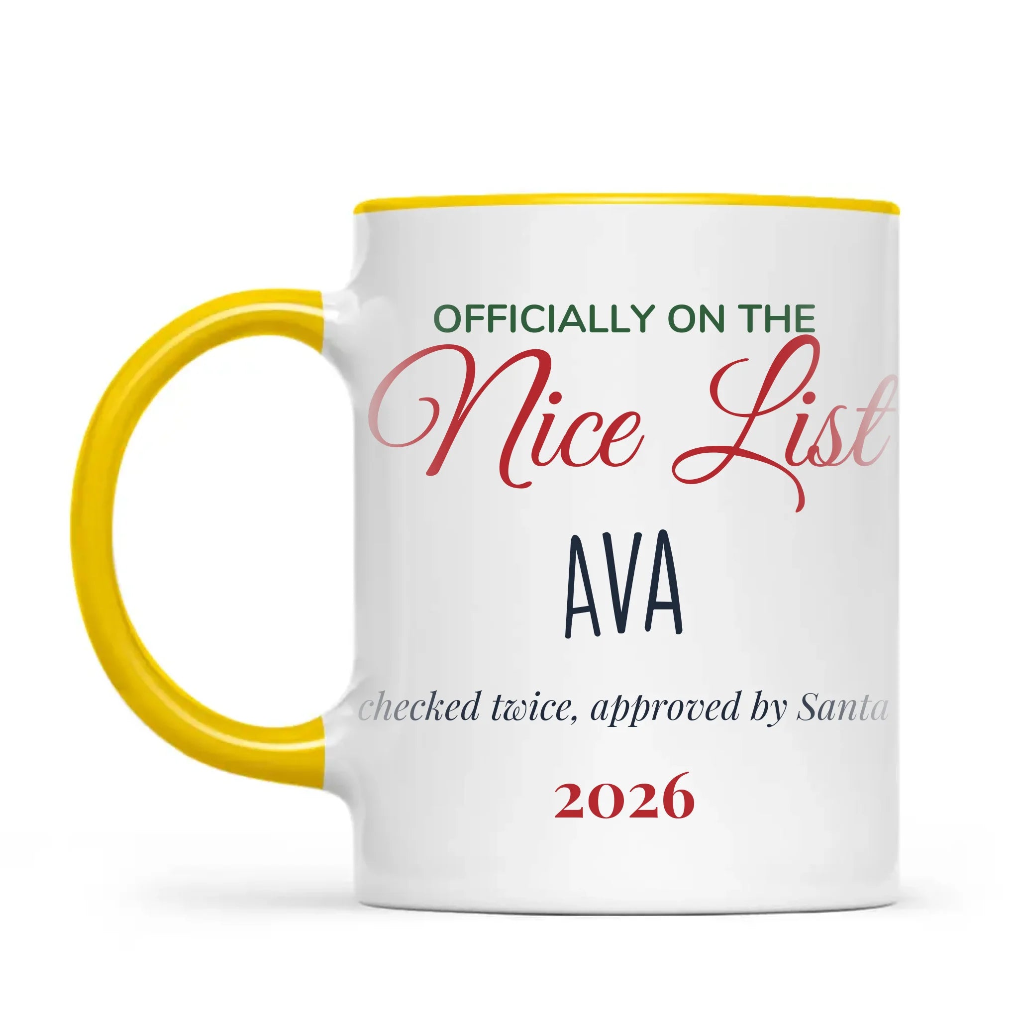 Personalised Nice List Christmas Mug, view 16