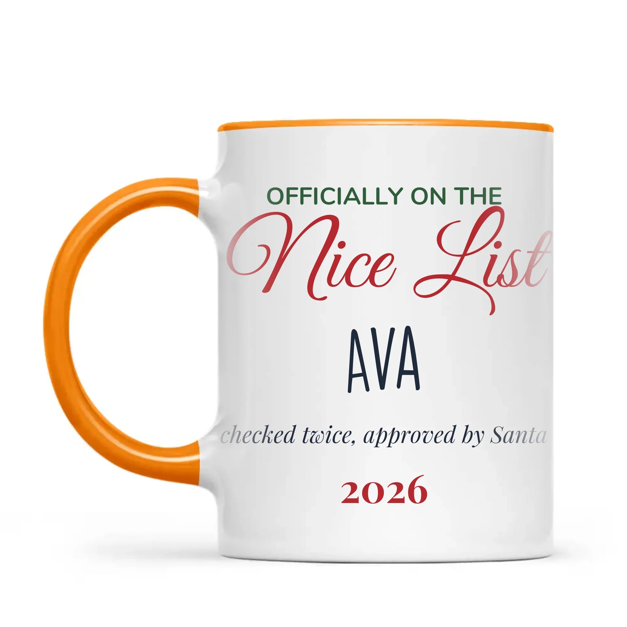 Personalised Nice List Christmas Mug, view 10