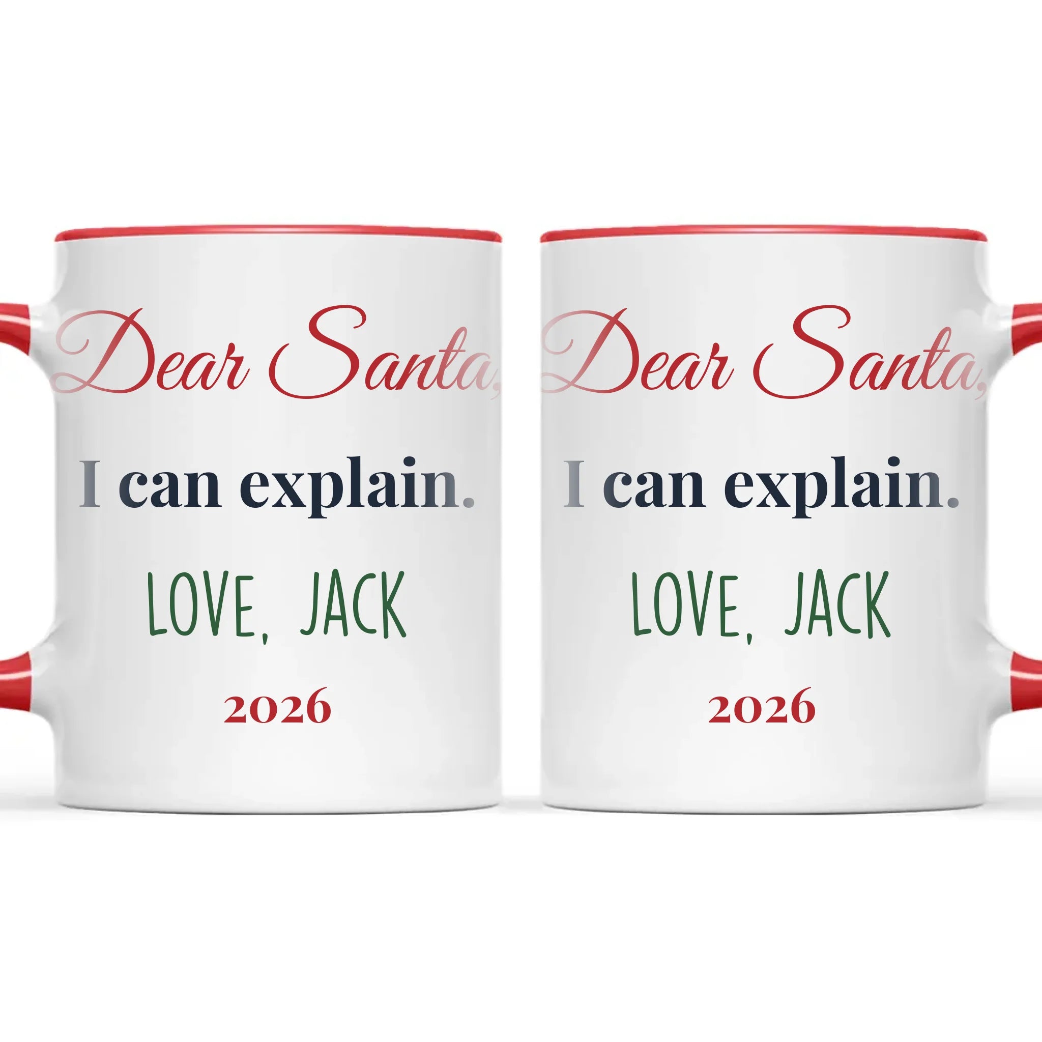 Personalised Dear Santa I Can Explain Mug, view 6
