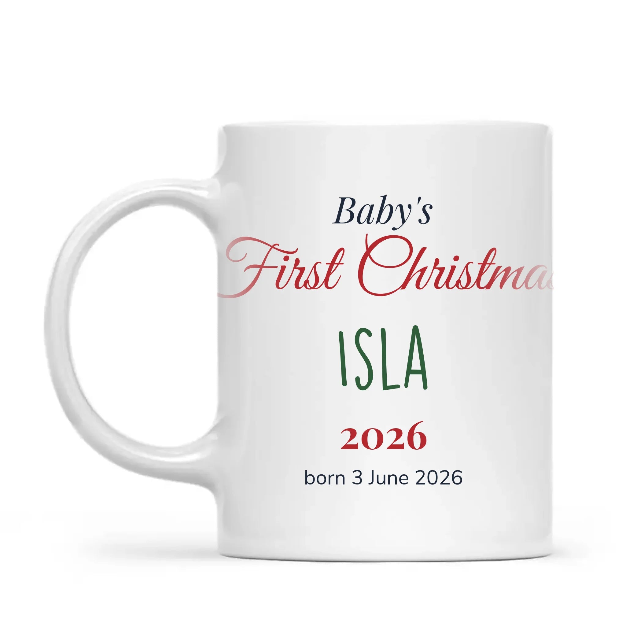 Personalised Baby's First Christmas Mug