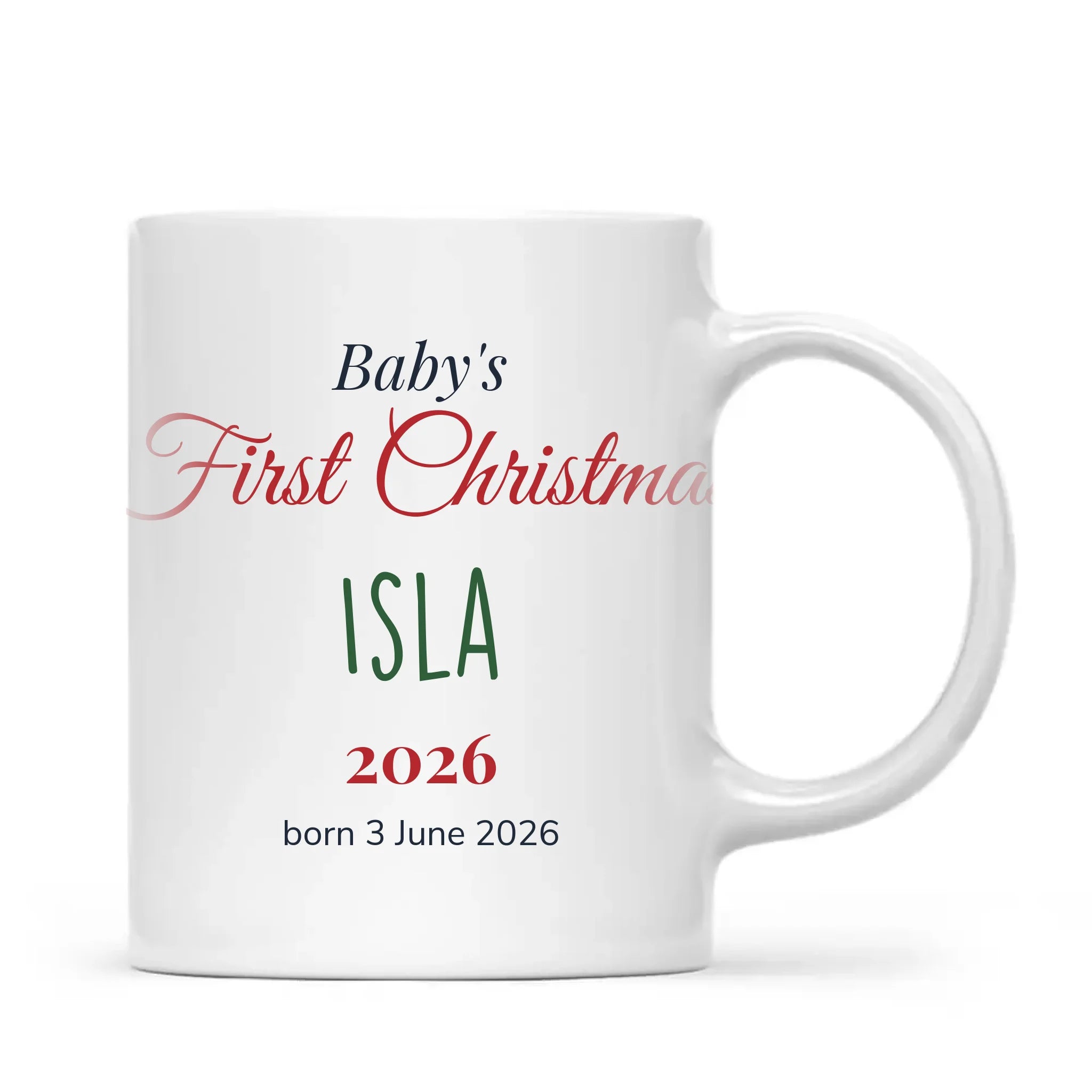 Personalised Baby's First Christmas Mug, view 2