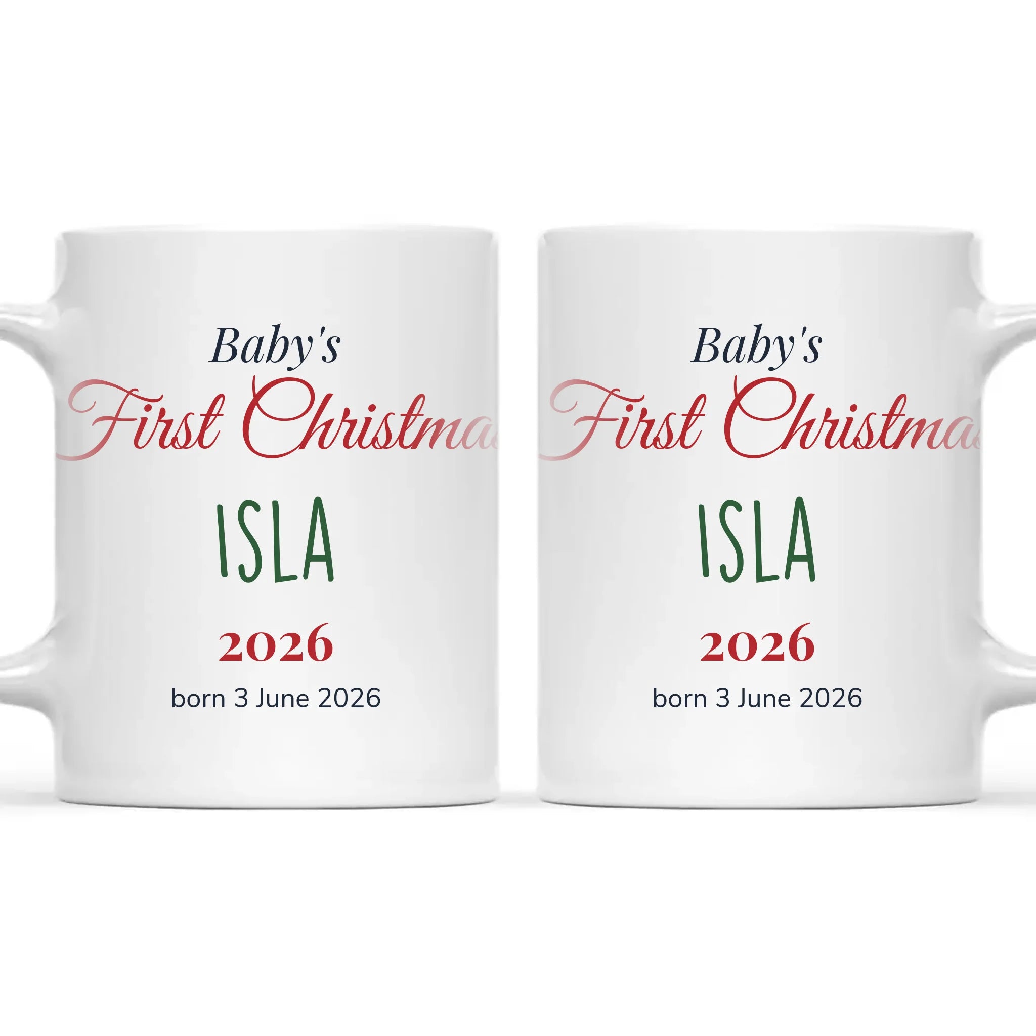 Personalised Baby's First Christmas Mug, view 3