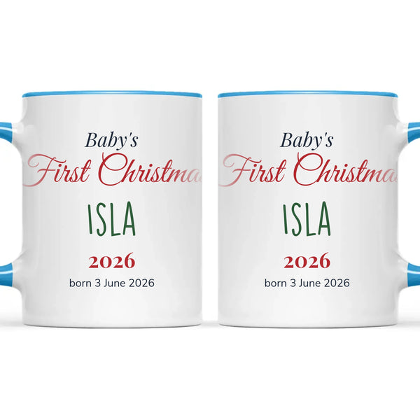 Personalised Baby's First Christmas Mug, view 9