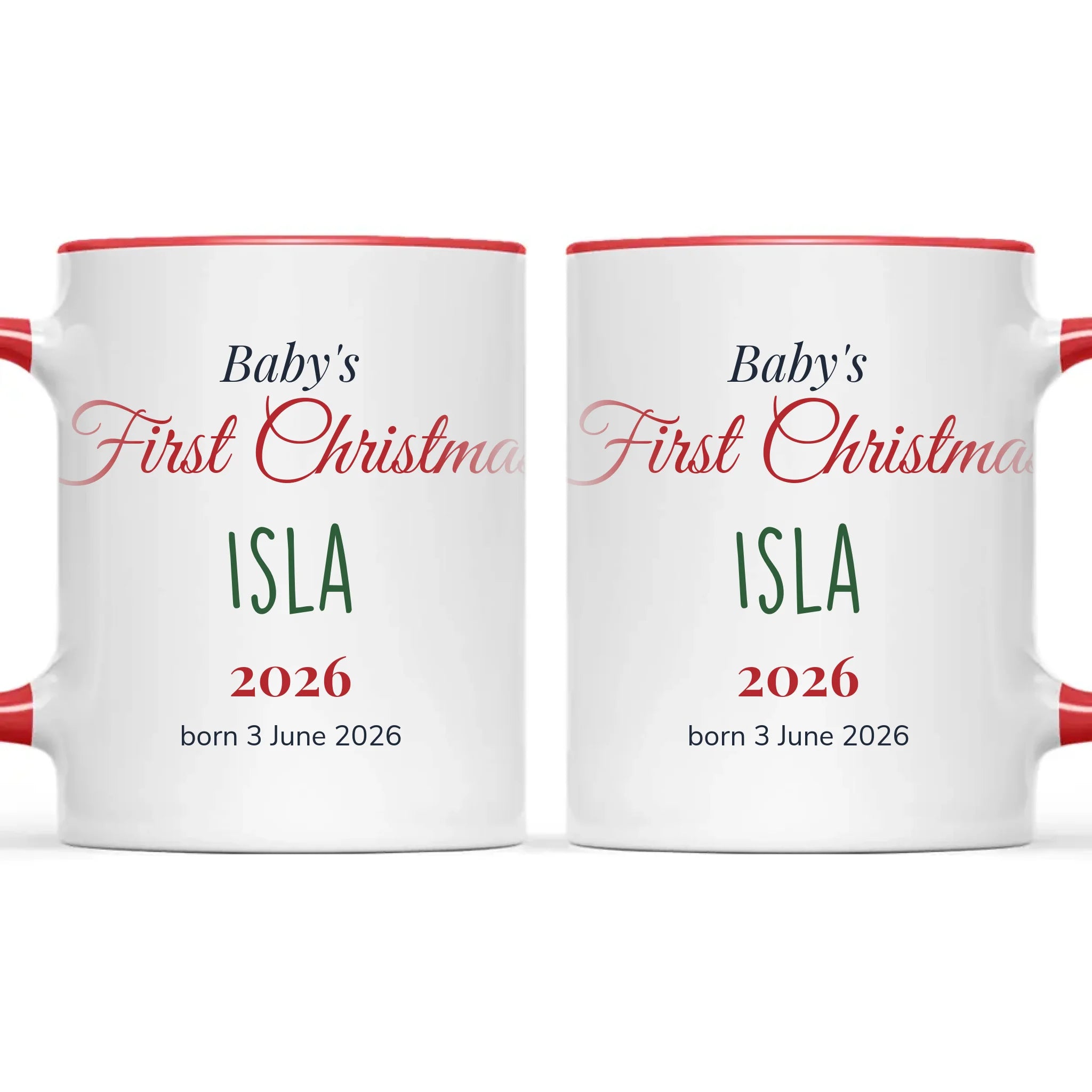 Personalised Baby's First Christmas Mug, view 6