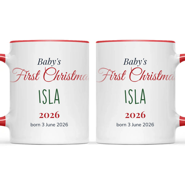 Personalised Baby's First Christmas Mug, view 6