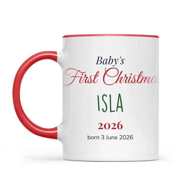 Personalised Baby's First Christmas Mug, view 4