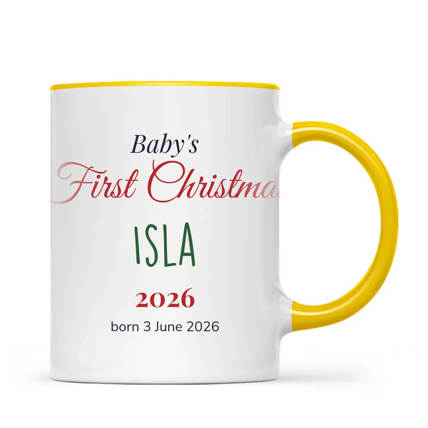 Personalised Baby's First Christmas Mug, view 17