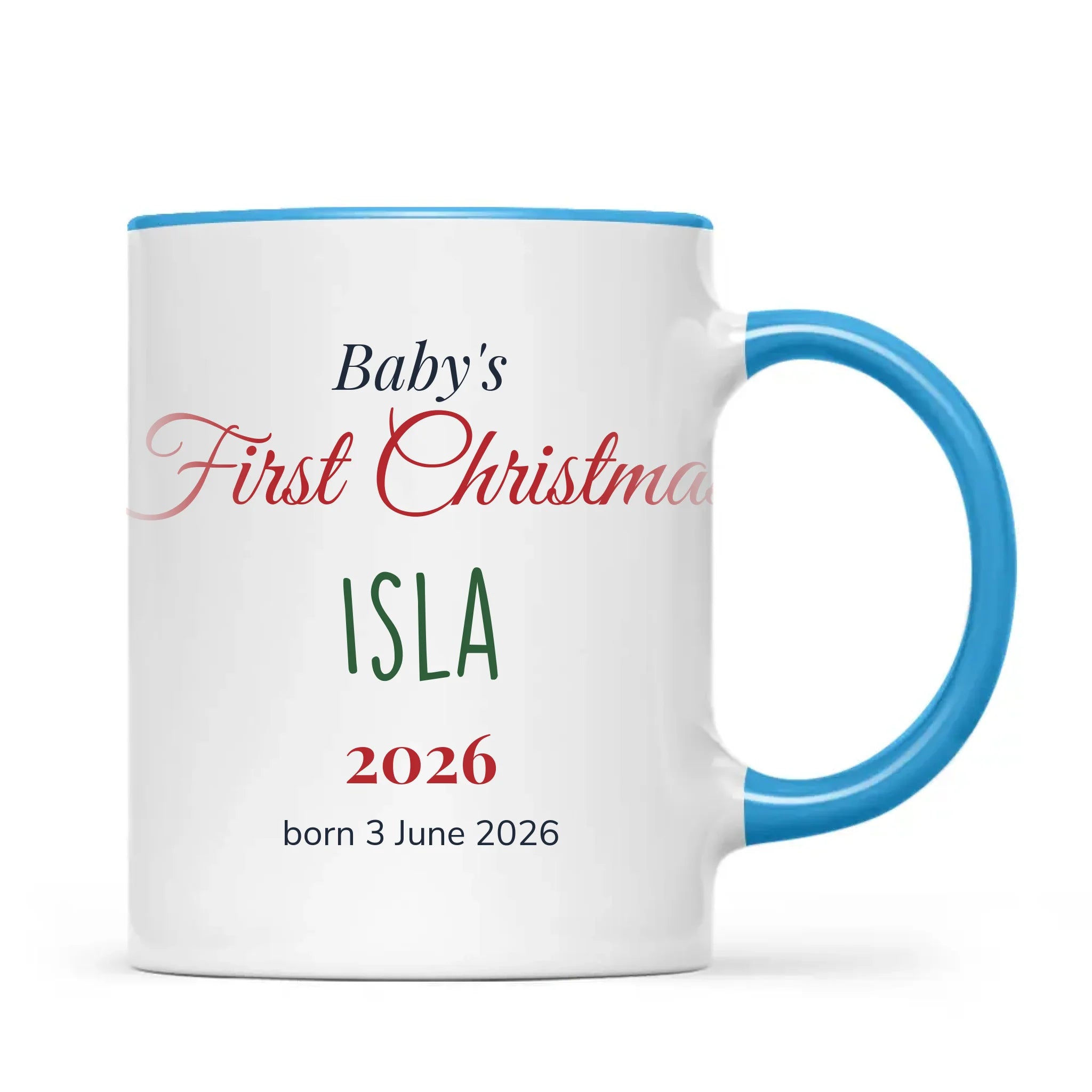 Personalised Baby's First Christmas Mug, view 8