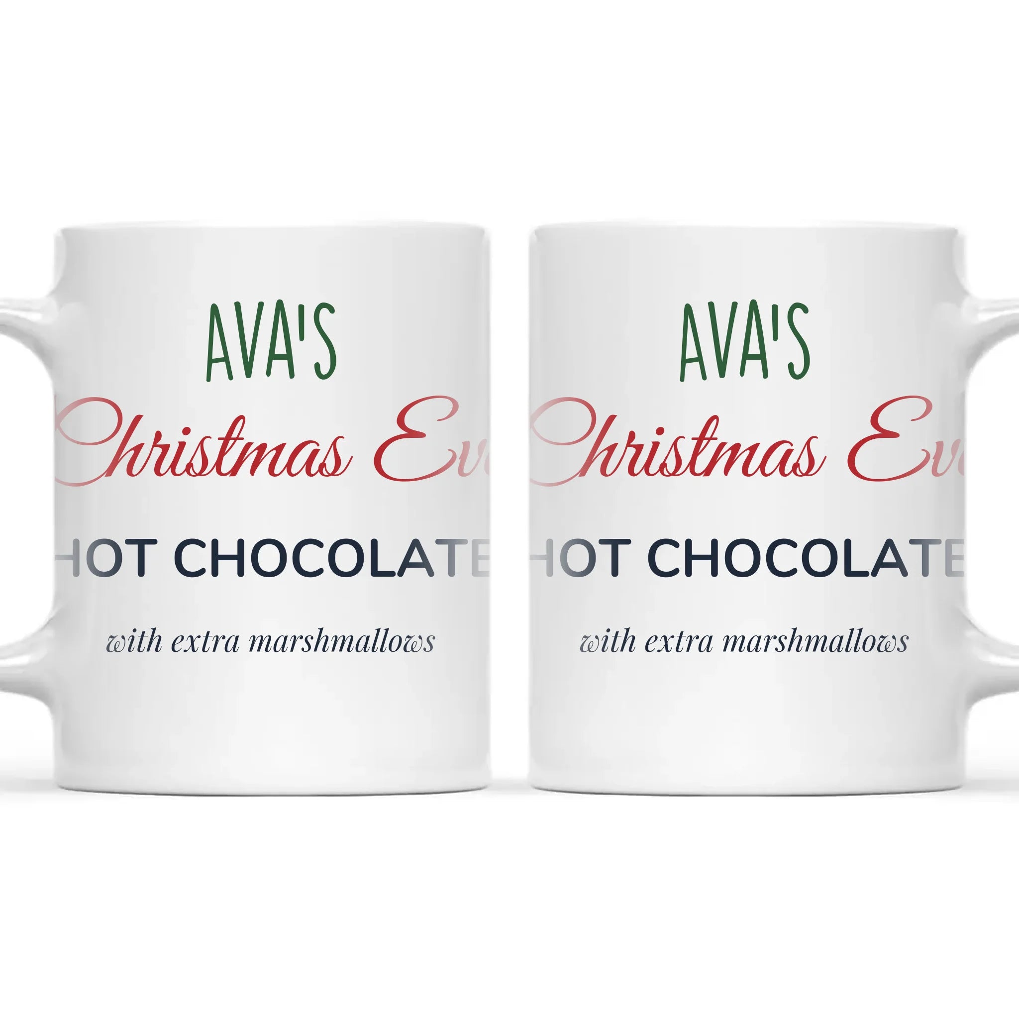 Personalised Christmas Eve Hot Chocolate Mug, view 3