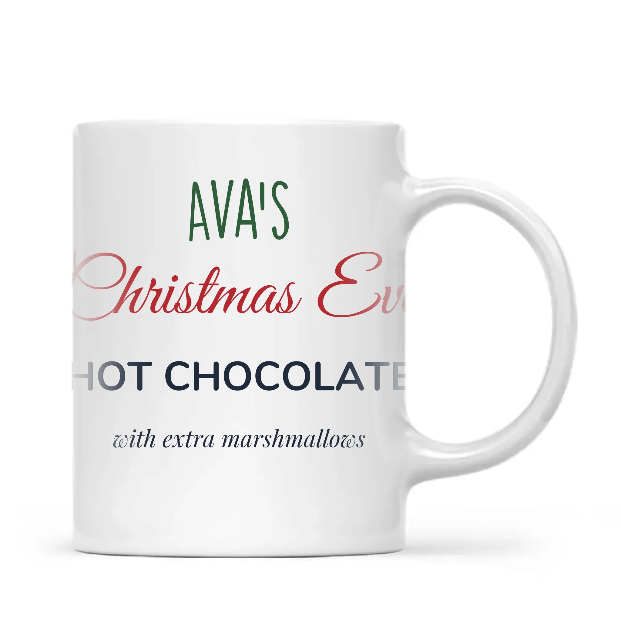 Personalised Christmas Eve Hot Chocolate Mug, view 2