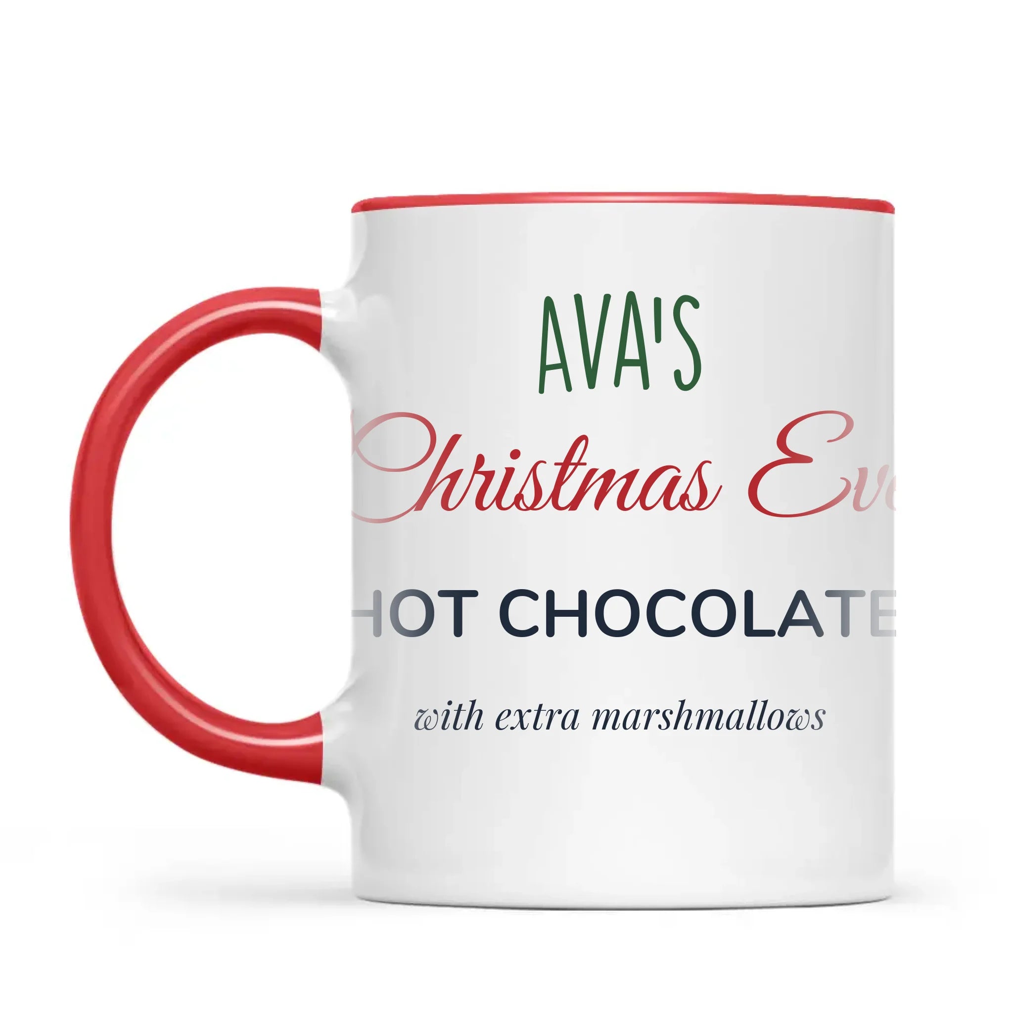 Personalised Christmas Eve Hot Chocolate Mug, view 4