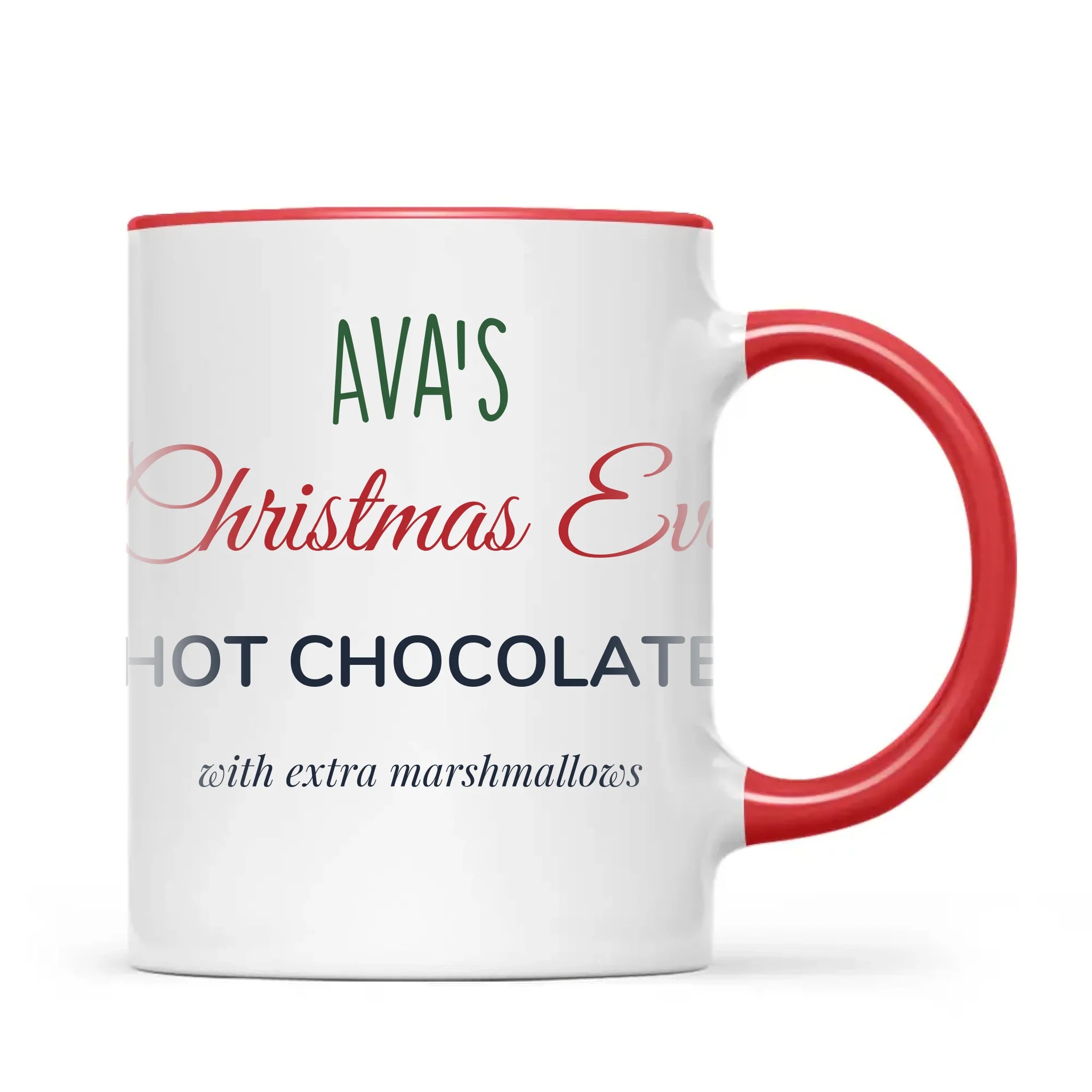 Personalised Christmas Eve Hot Chocolate Mug, view 5