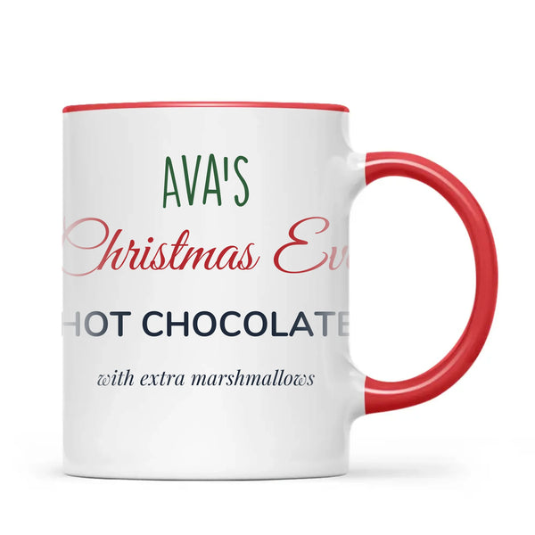 Personalised Christmas Eve Hot Chocolate Mug, view 5