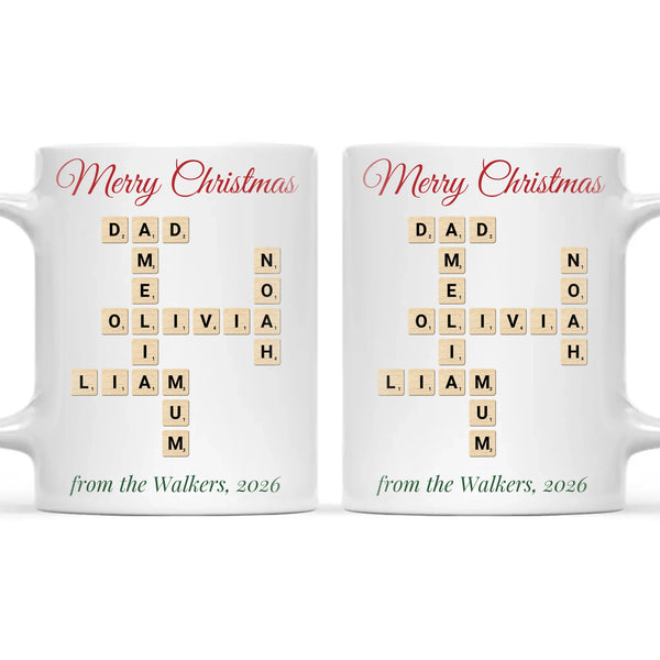 Personalised Christmas Family Crossword Mug, view 3